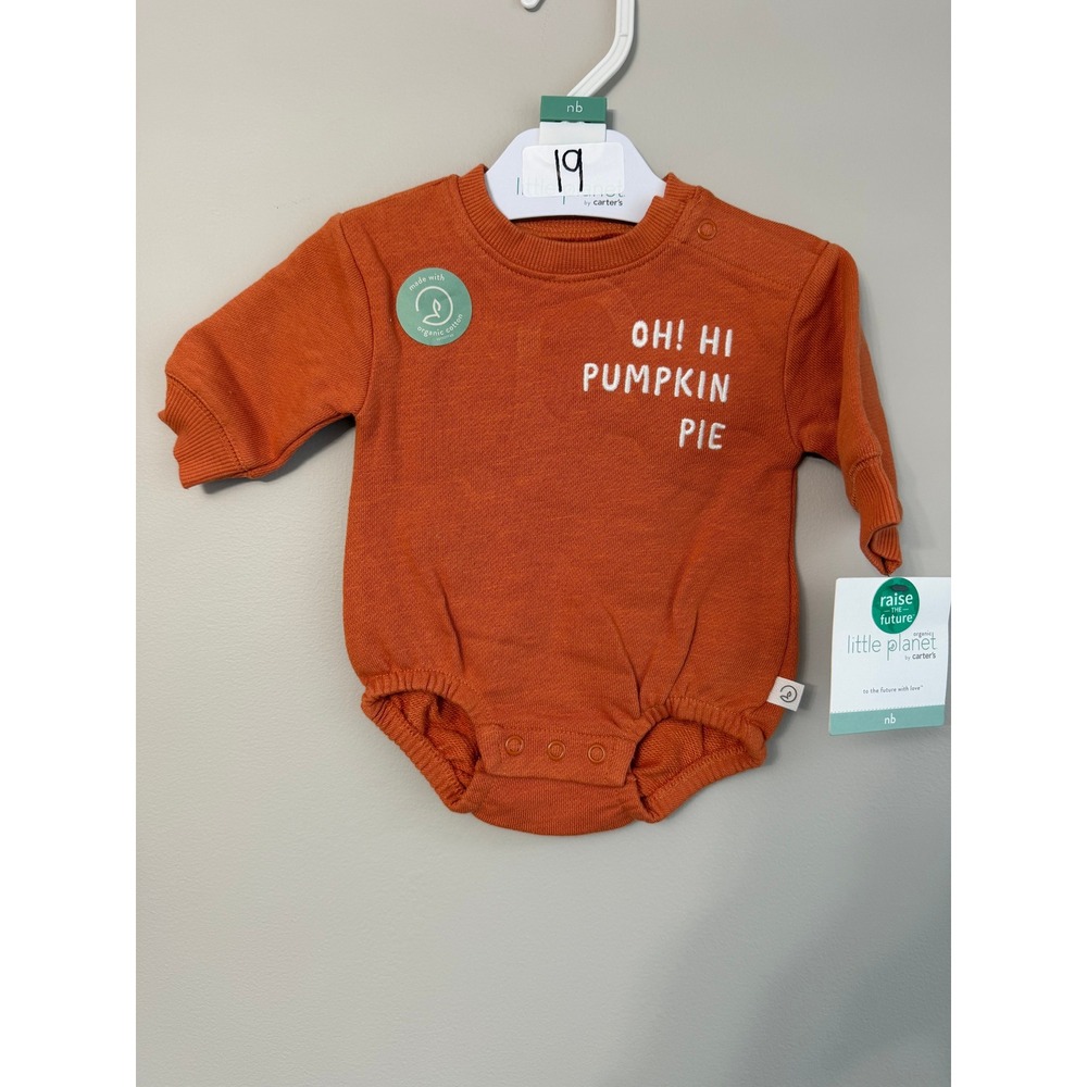 Little Planet Bubble Romper Newborn Orange Oh Hi Pumpkin Pie NWT